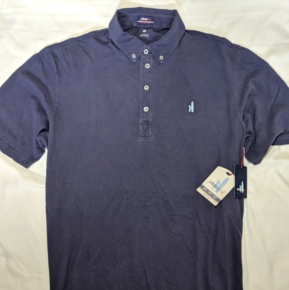 johnnie-O Redondo 4 Button Cotton Polo in Twilight